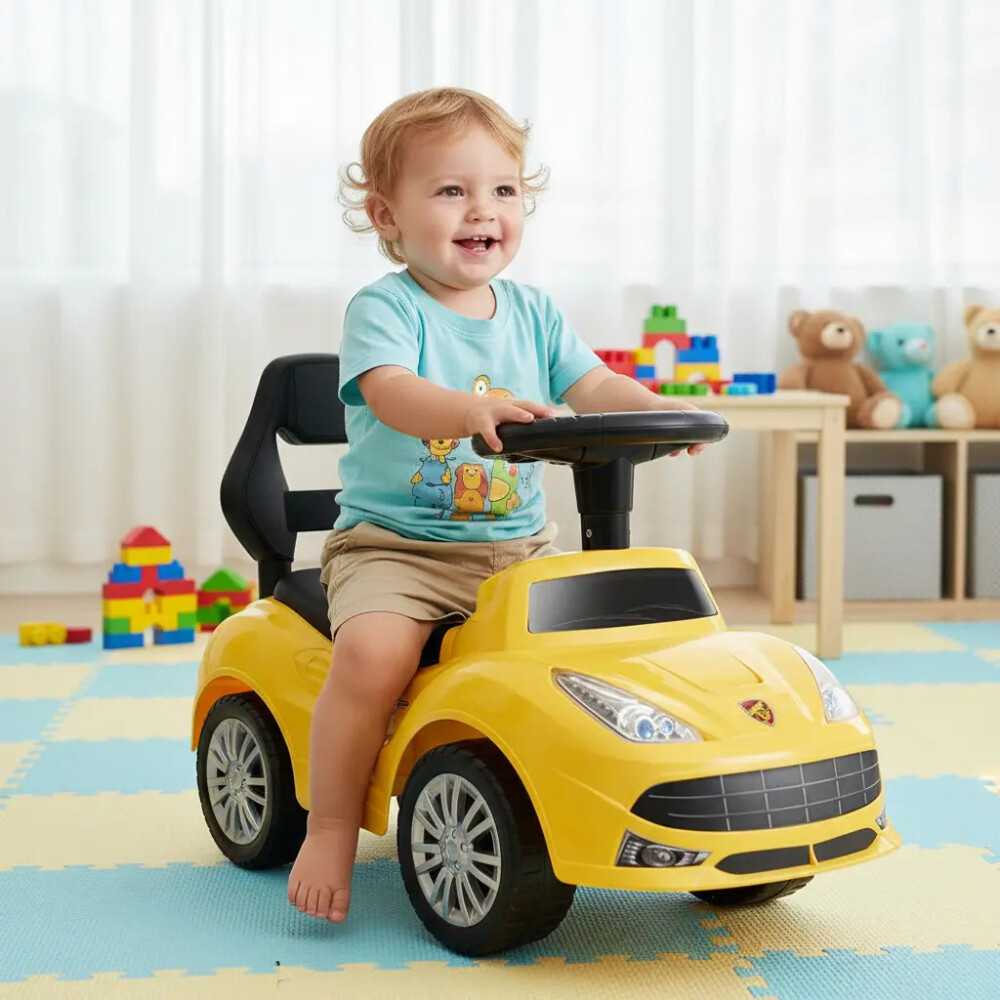 Buggy auto deportivo con luces y sonido Amarillo