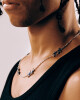 TwoJeys Collar Blue Enameled Icon Plata TwoJeys Collar Blue Enameled Icon Plata