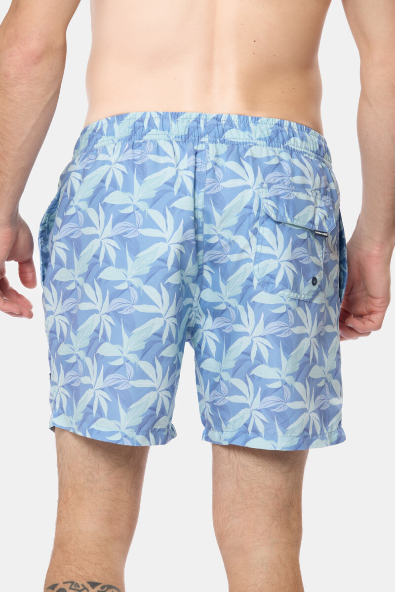 SHORT DE BAÑO ESTAMPADO - Azul 