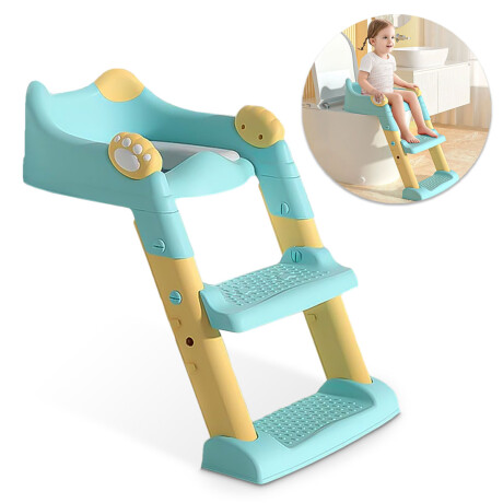 Escalera Asiento Aprendizaje Inodoro Water Baño Niño Verde Agua