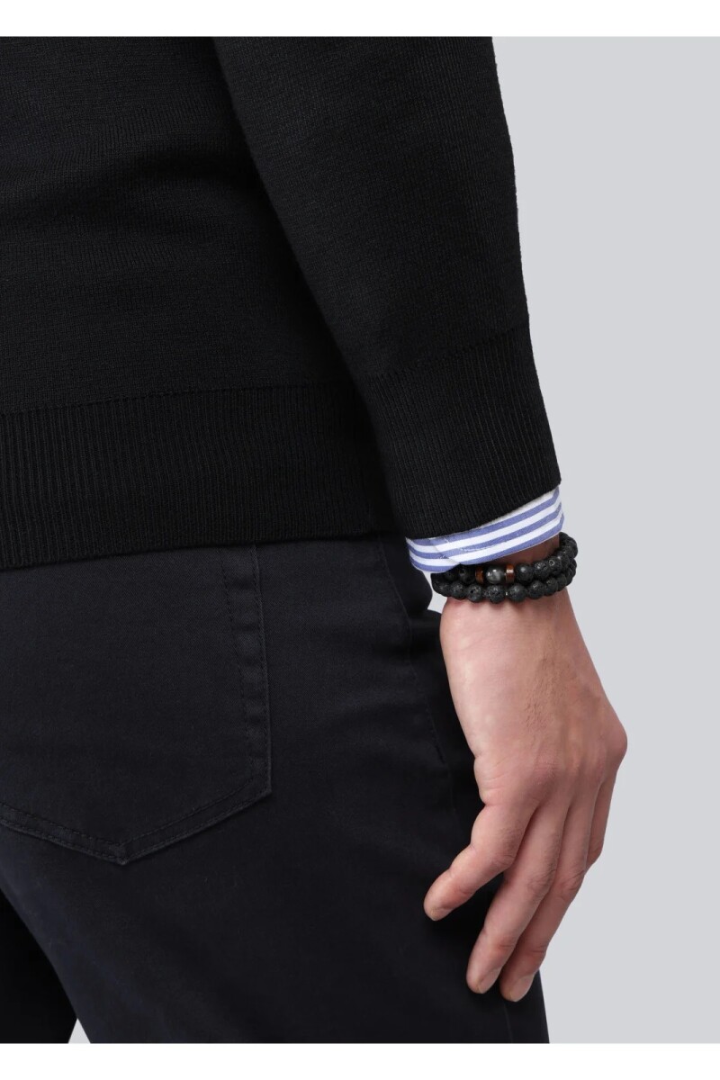 Campera tejida con cierre Arrow NEGRO