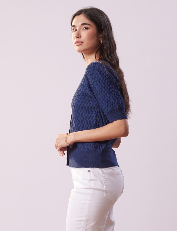 Cardigan Rombos AZUL