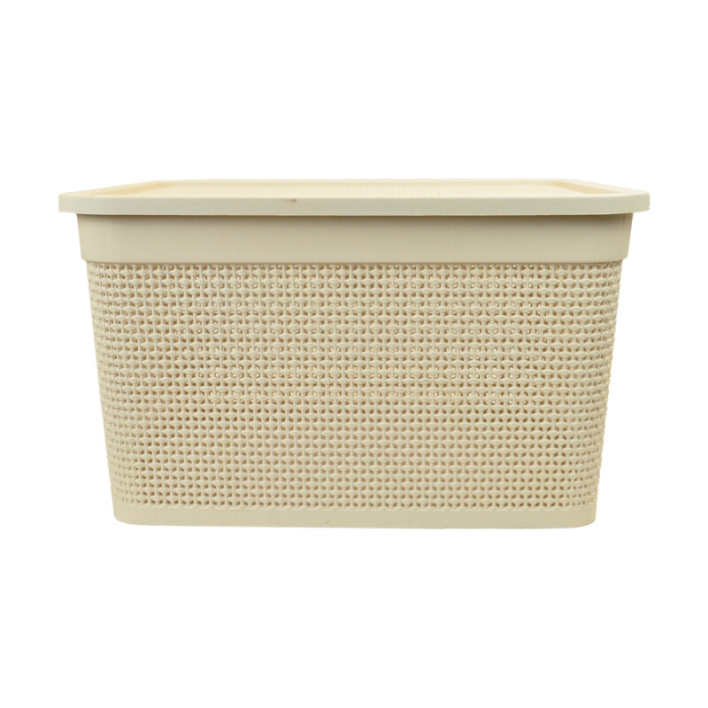 Caja simil ratán 40 lts BEIGE