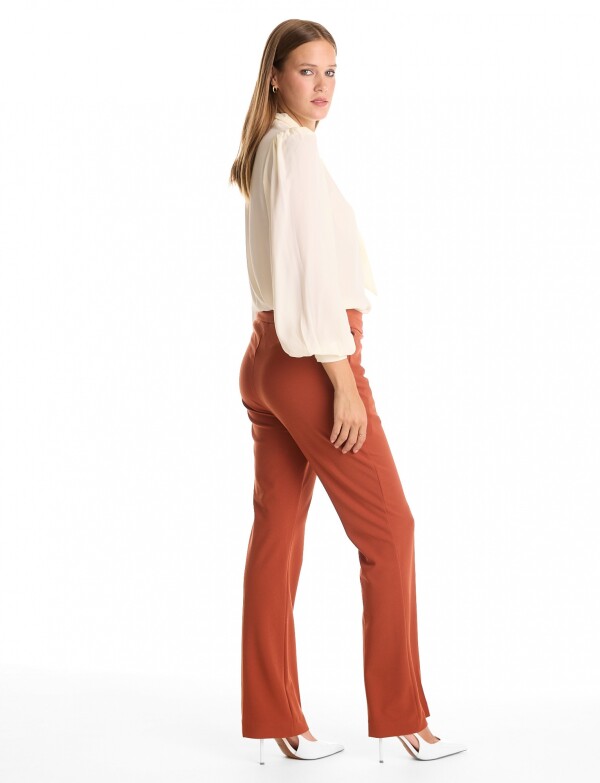 Pantalon Crepe Recto TERRACOTA