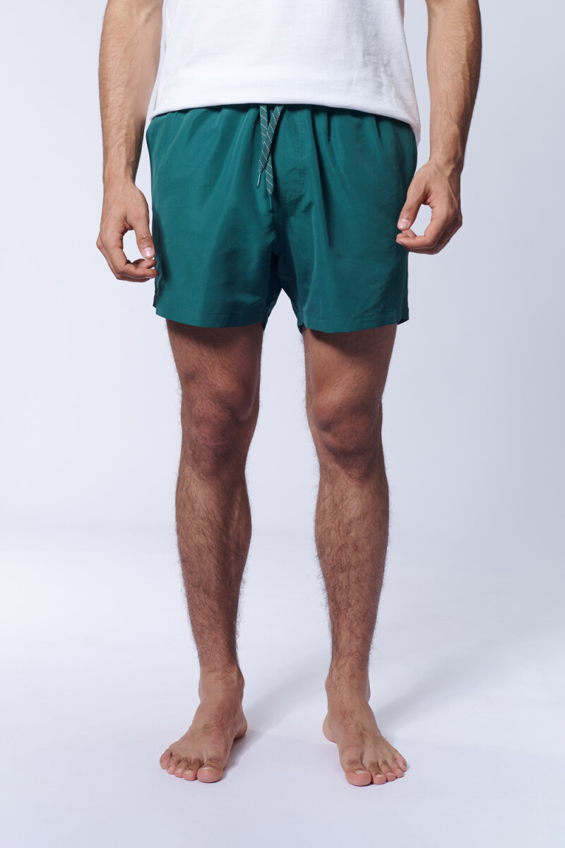 Short de baño liso Verde