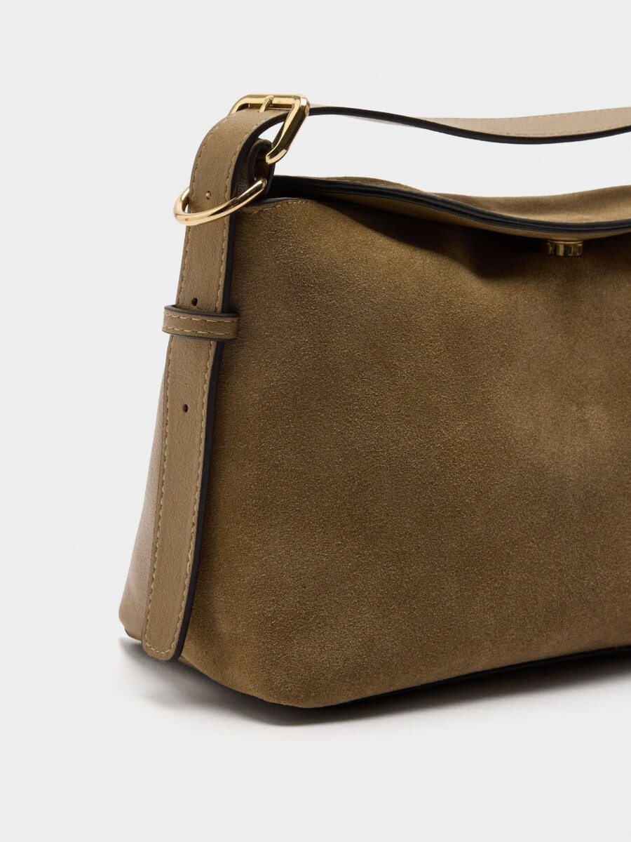 Bolso Bandolera Con Piel camel