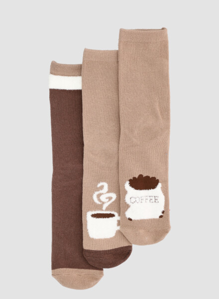 Pack x 3 media caña en algodón en detalle chenille Variante 29