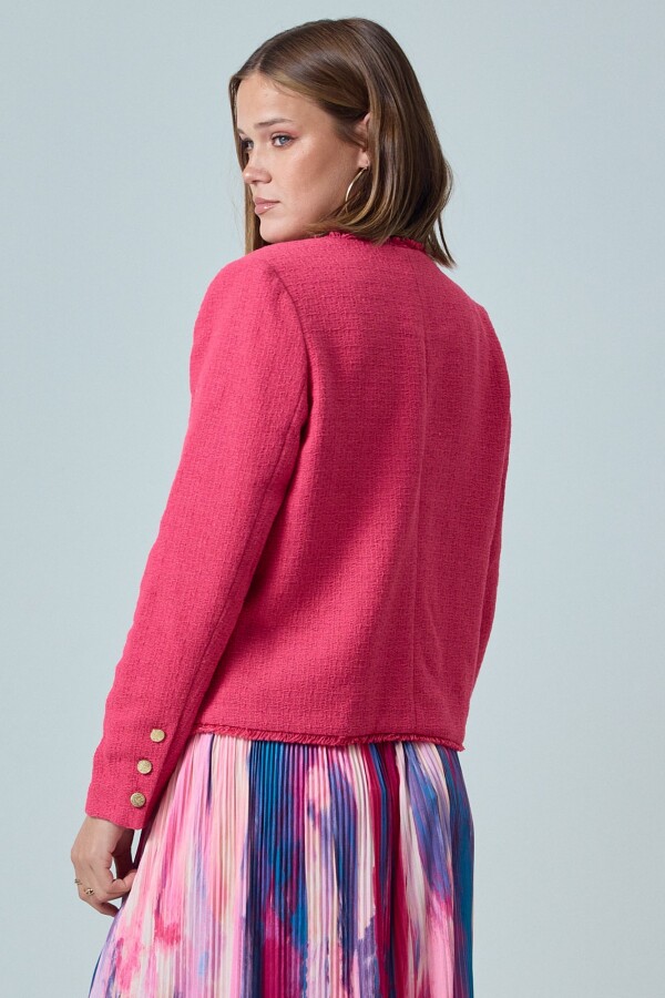 Chaqueta Tweed Crop FUCSIA