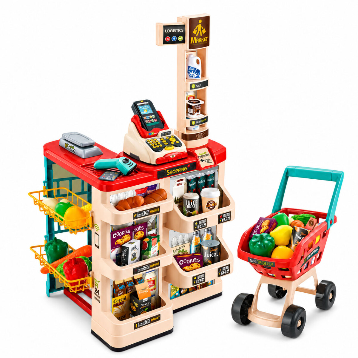 Juego Supermercado Infantil Carrito Caja Registradora Scan - Varios 