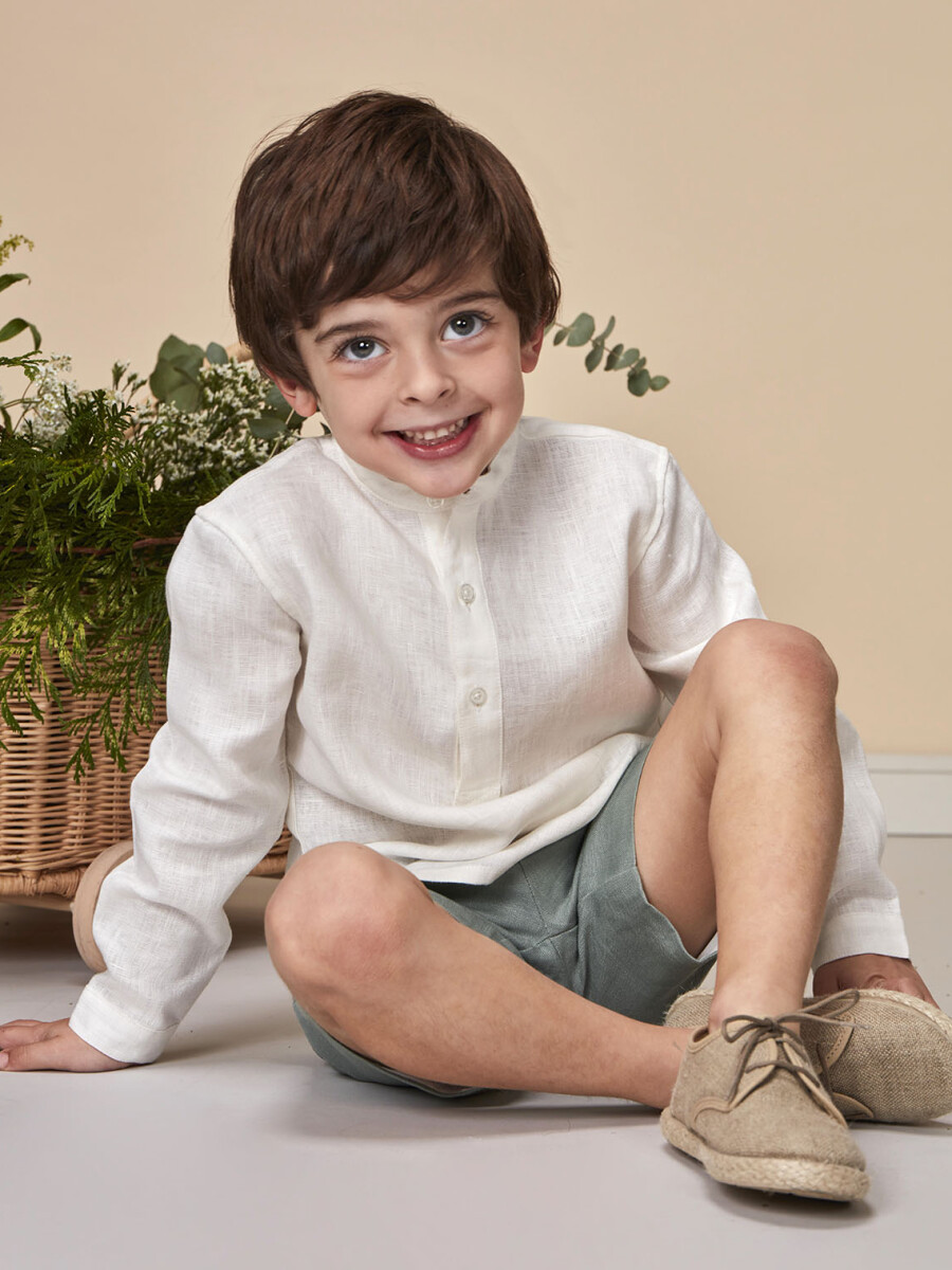 Camisa Panadera Lino Blanco