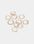 Sets Anillos De metal Set De Anillos De Metal Y Perlas - Dorado