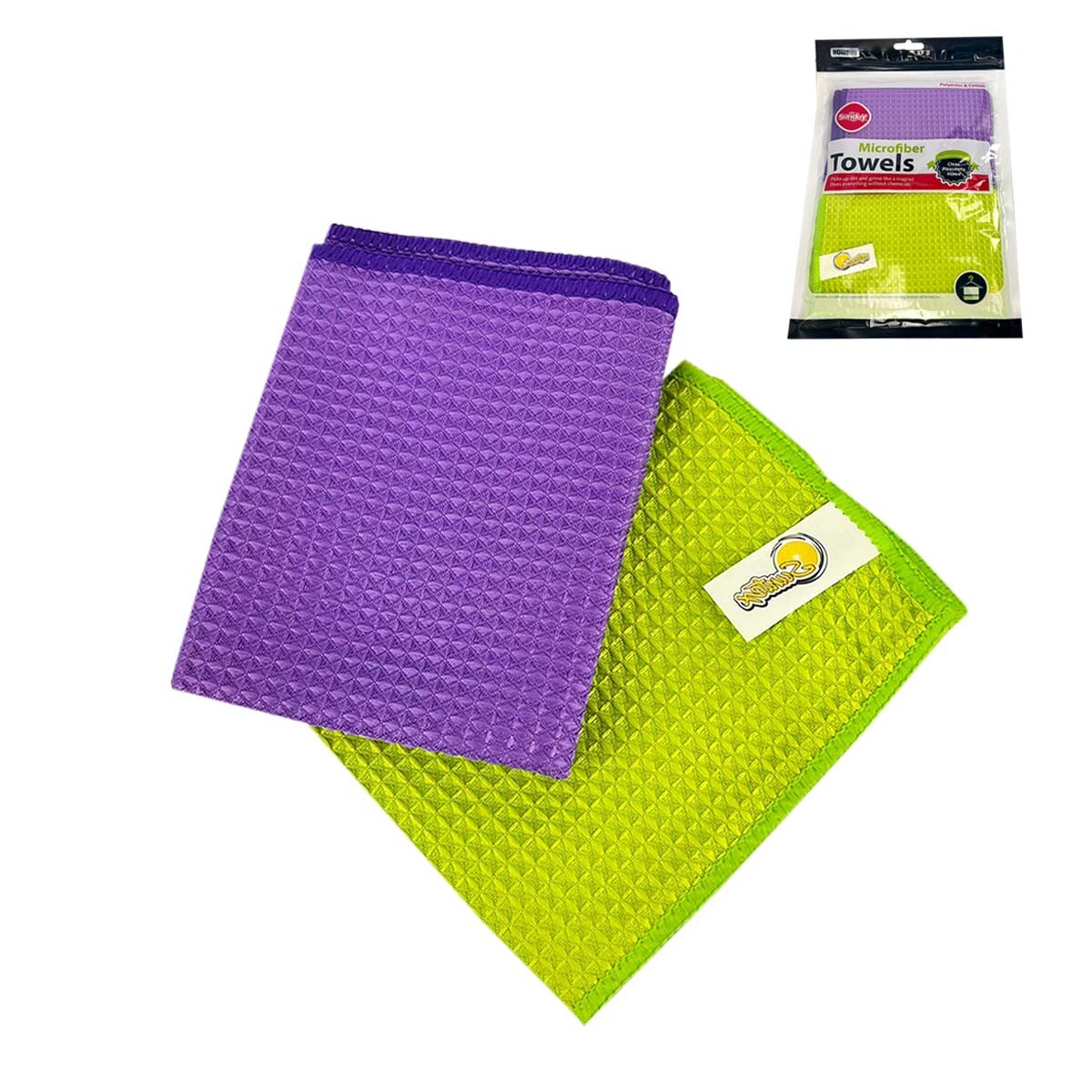 Set 2 paños de cocina microfibra 30x40 cm 