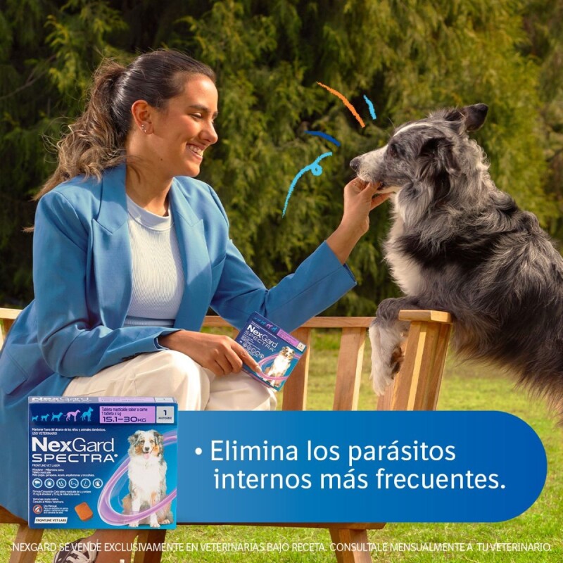 NEXGARD SPECTRA X 3 COMPRIMIDOS ANTIPARASITORIO INTERNO Y EXTERNO DE 15,1 A 30 KG