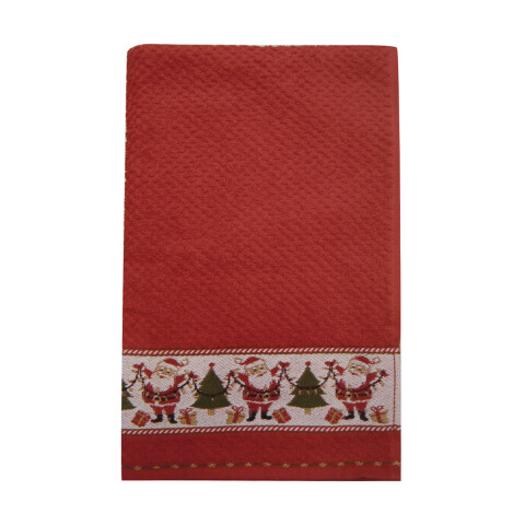 Repasador Dohler Bordado Jacquard Navidad ROJO