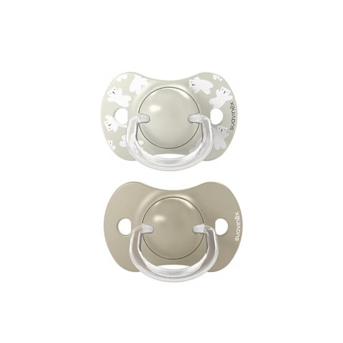 Set x2 chupete fisiologico Suavinex 6 a 18M - bear beige 