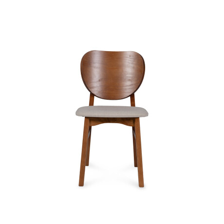 Silla Cleo - Nogal - Respaldo laminado - Tela Rústica Natural 93