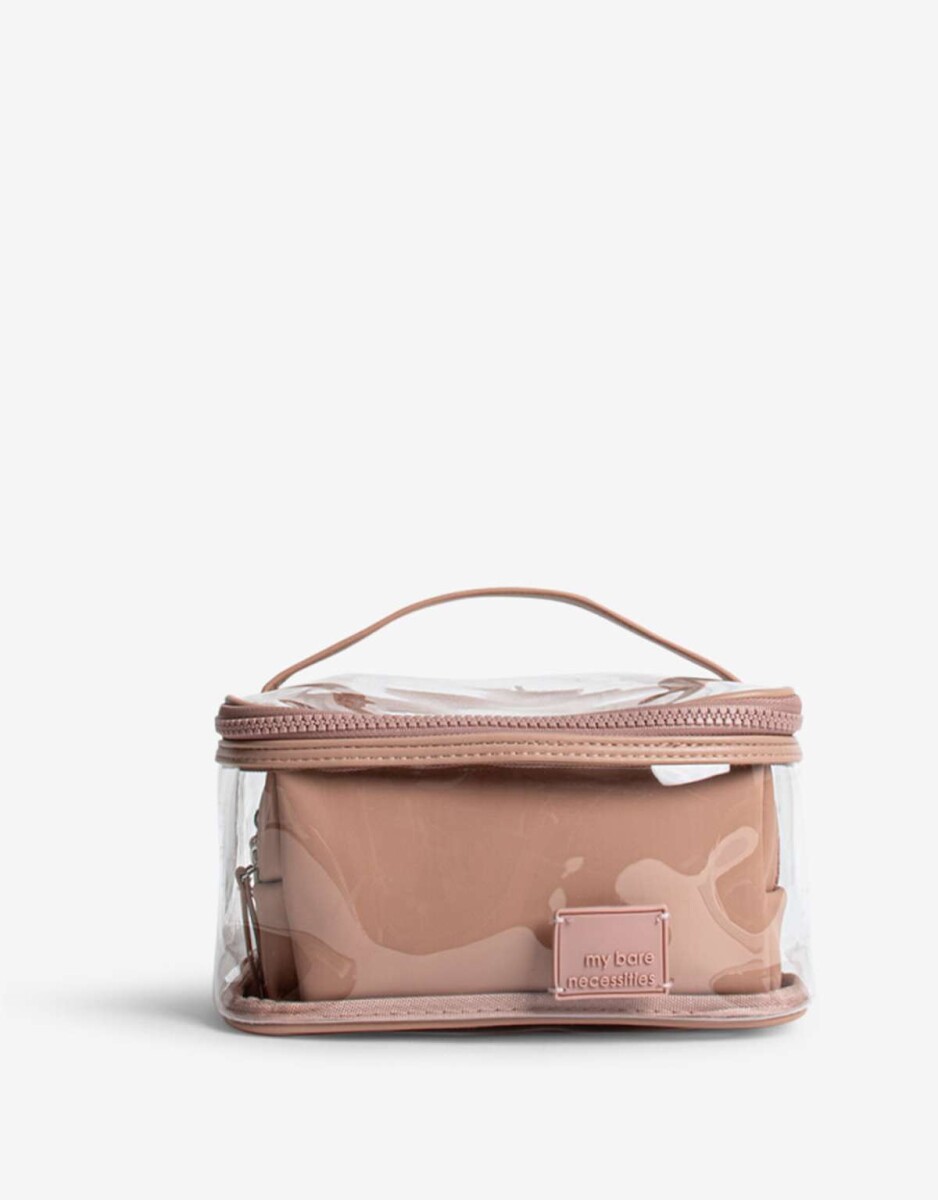 Set De Porta Cosméticos Combinado - Rosa Claro 