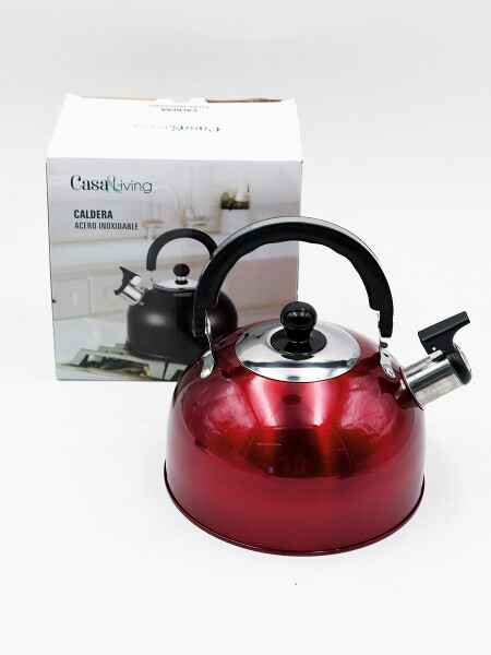 CALDERA ACERO INOXIDABLE ROJO