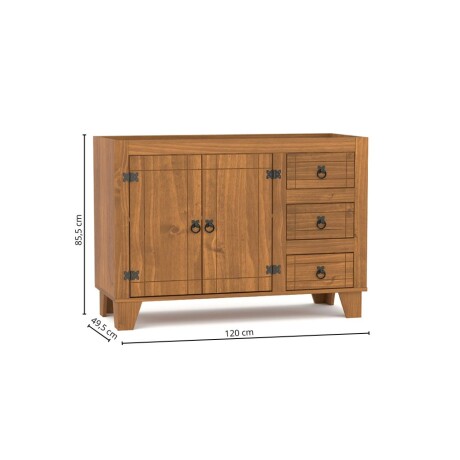 Bajo Mesada 2 Puertas 3 Cajones Linea Naturale Roble