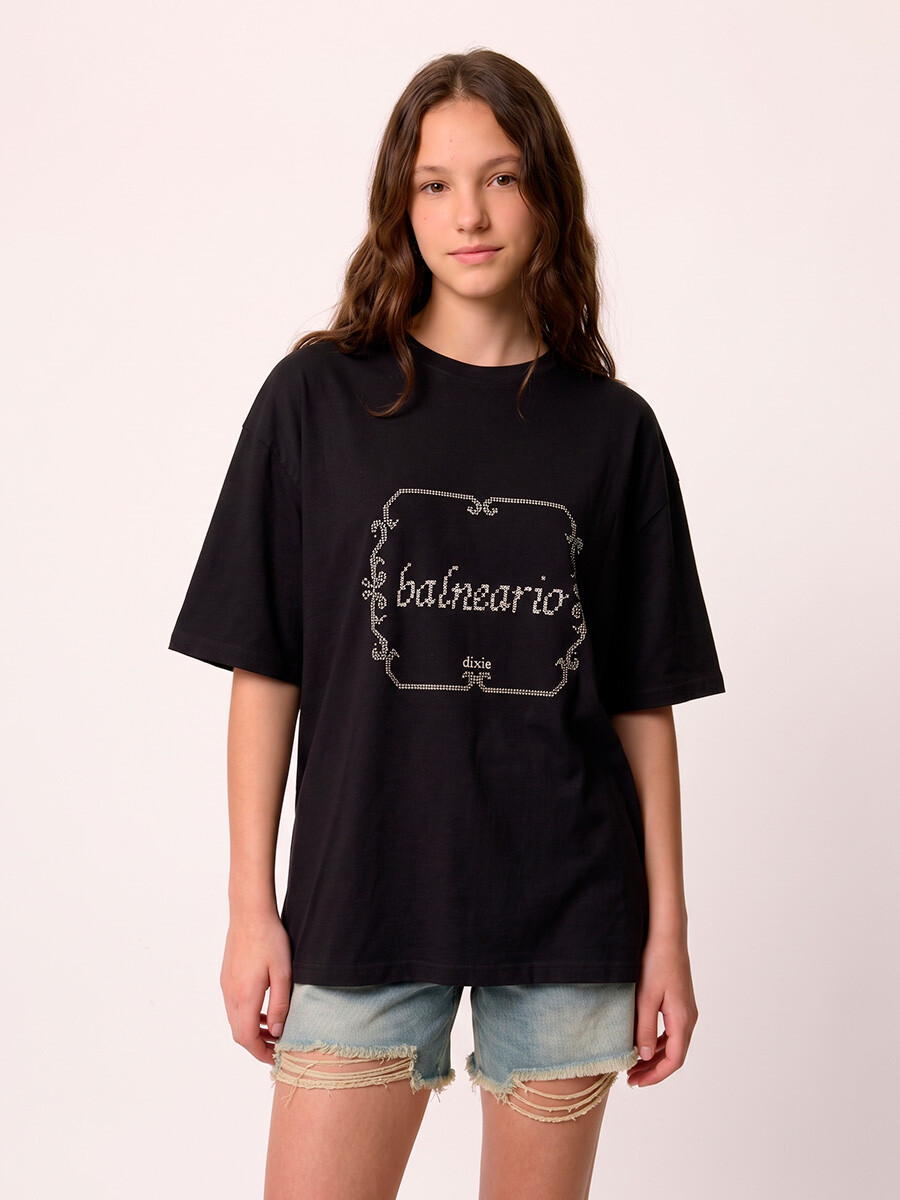 T-SHIRT M/C BALNEARIO TEEN DIXIE Negro