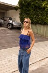 Raphia Top Azul Francia
