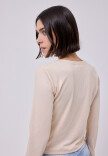 Remera Flora Beige