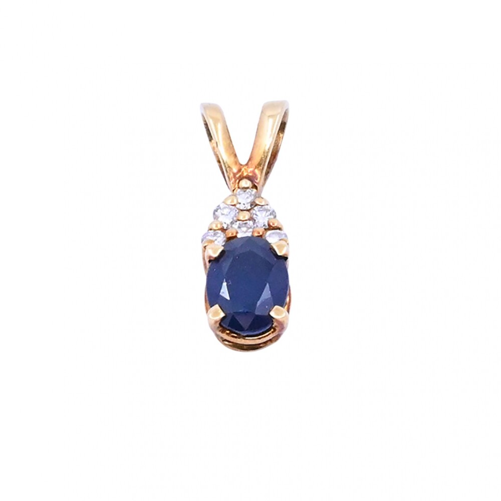 Colgante oro 18k con brillantes y zafiro. Colgante oro 18k con brillantes y zafiro.