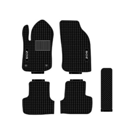 Alfombra Peugeot 208 Color Negro Logo Gris