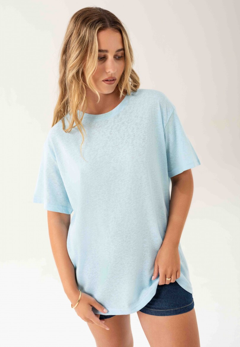 Remera Basic Eterna Celeste