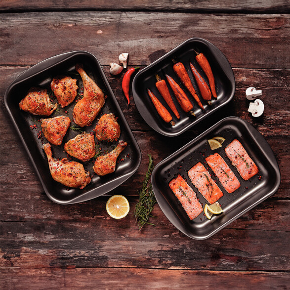 Juego de fuente rectangular modelo BRASIL, 3 piezas -TRAMONTINA TR5219