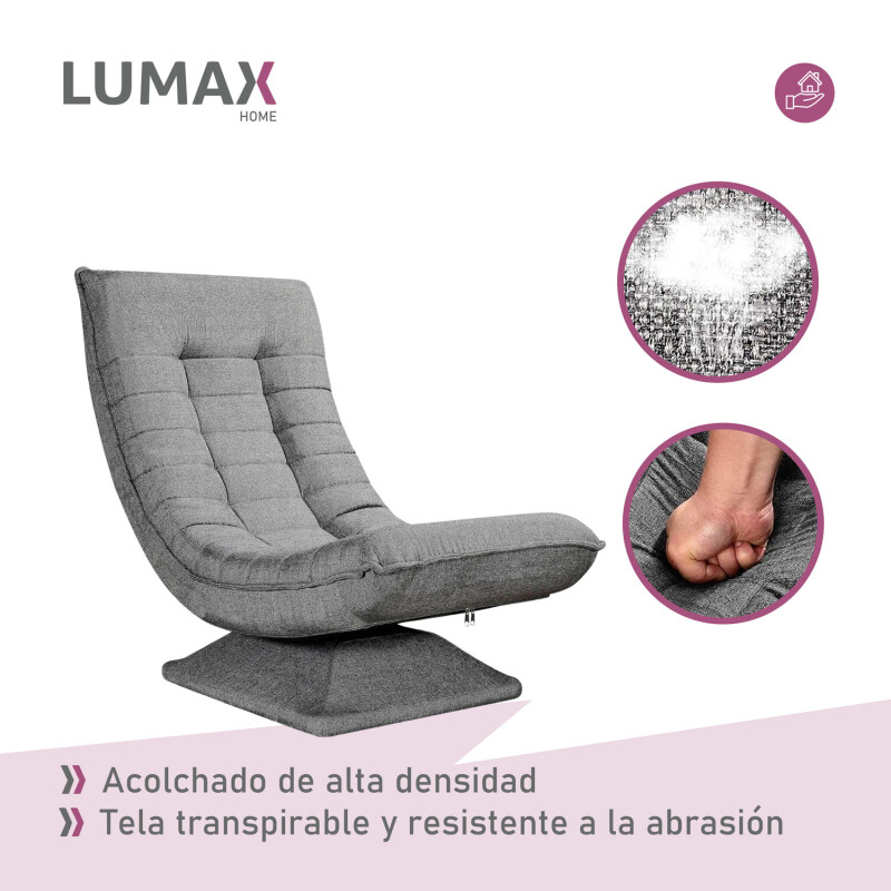 Sillón Reclinable 1 Cuerpo Giratorio 360º Nobby Gris