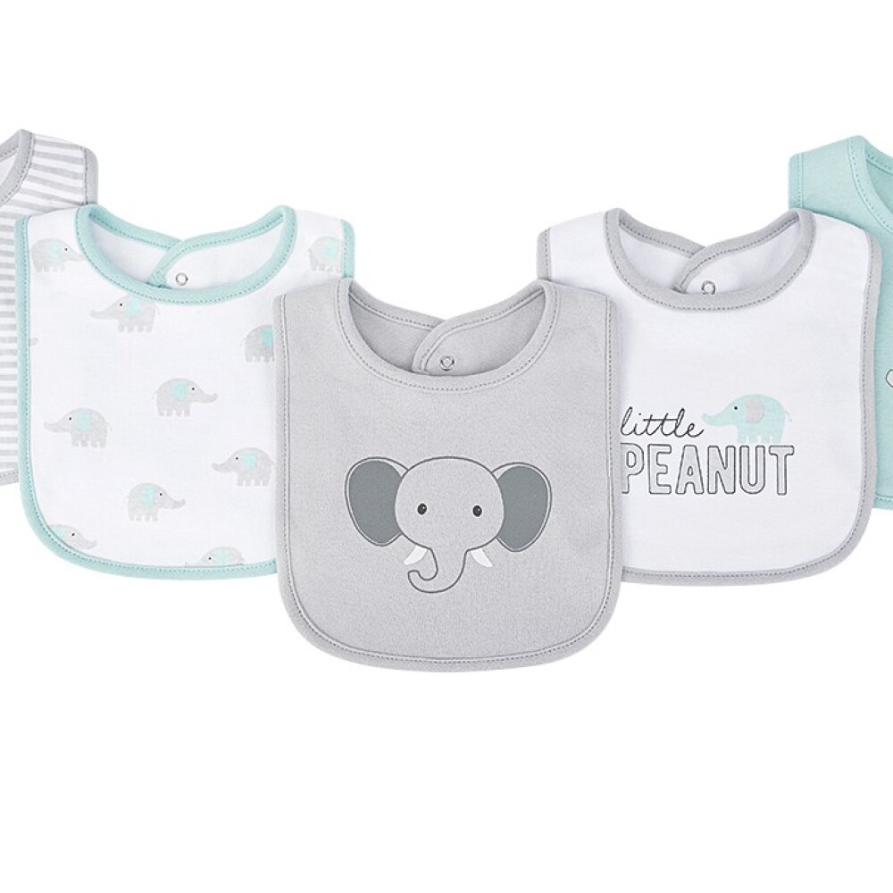 Baberos x5 hudson baby elefante