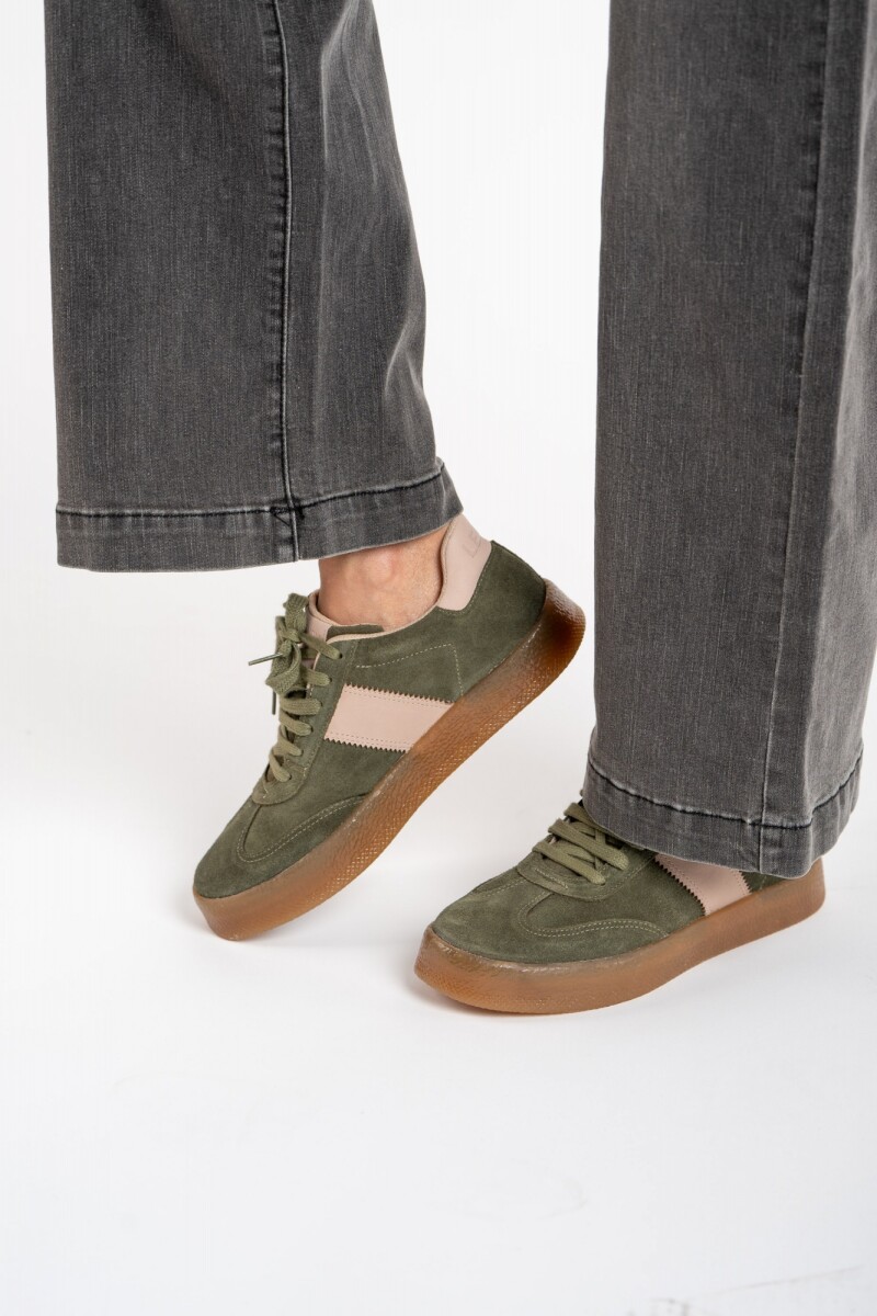 Zapatilla Combinada Oliva