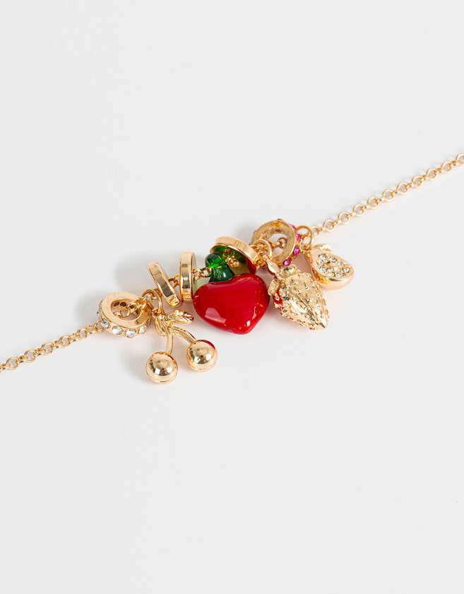 Collares Cortos Frutas Collar Corto Multidijes Frutas - Dorado