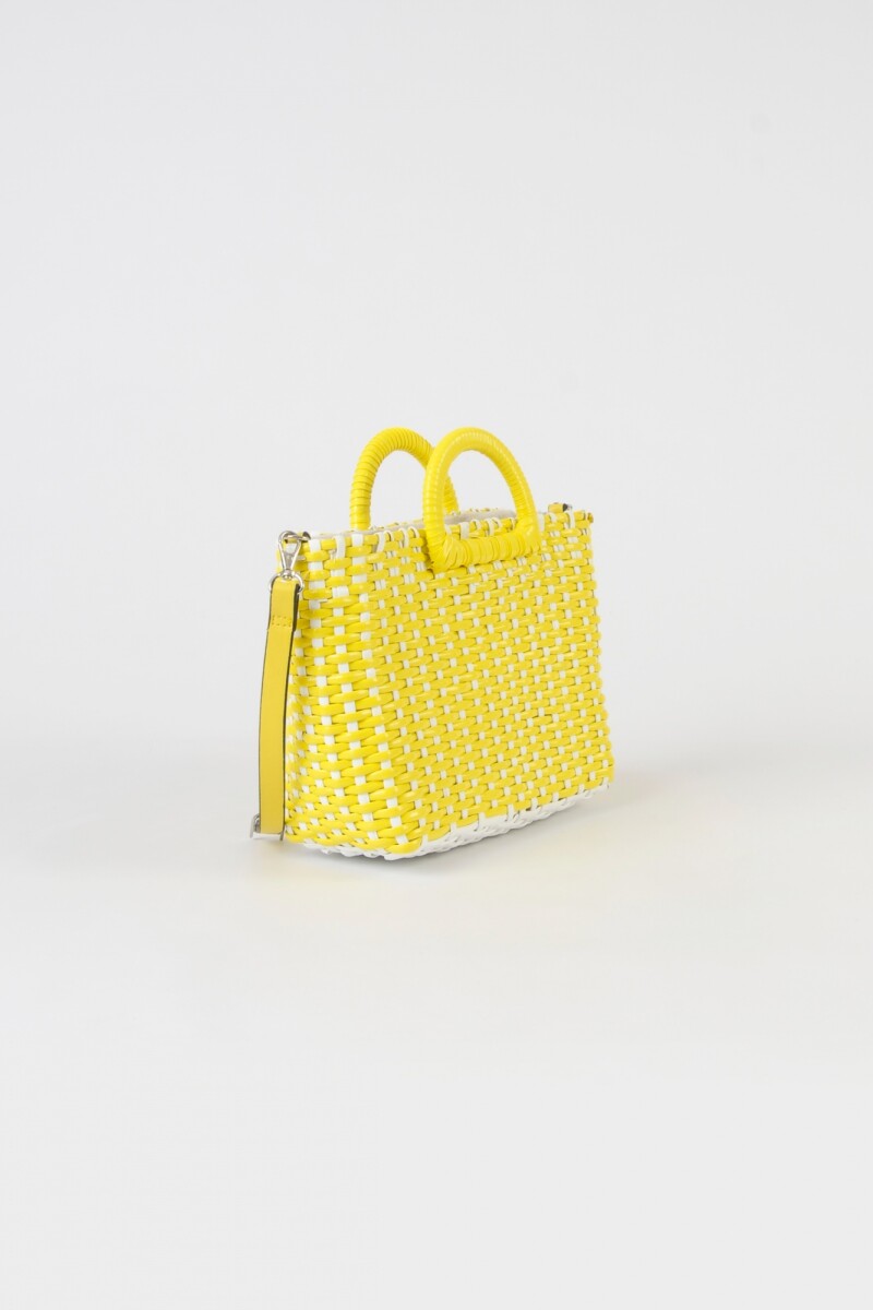 Tote con asa rígida amarillo