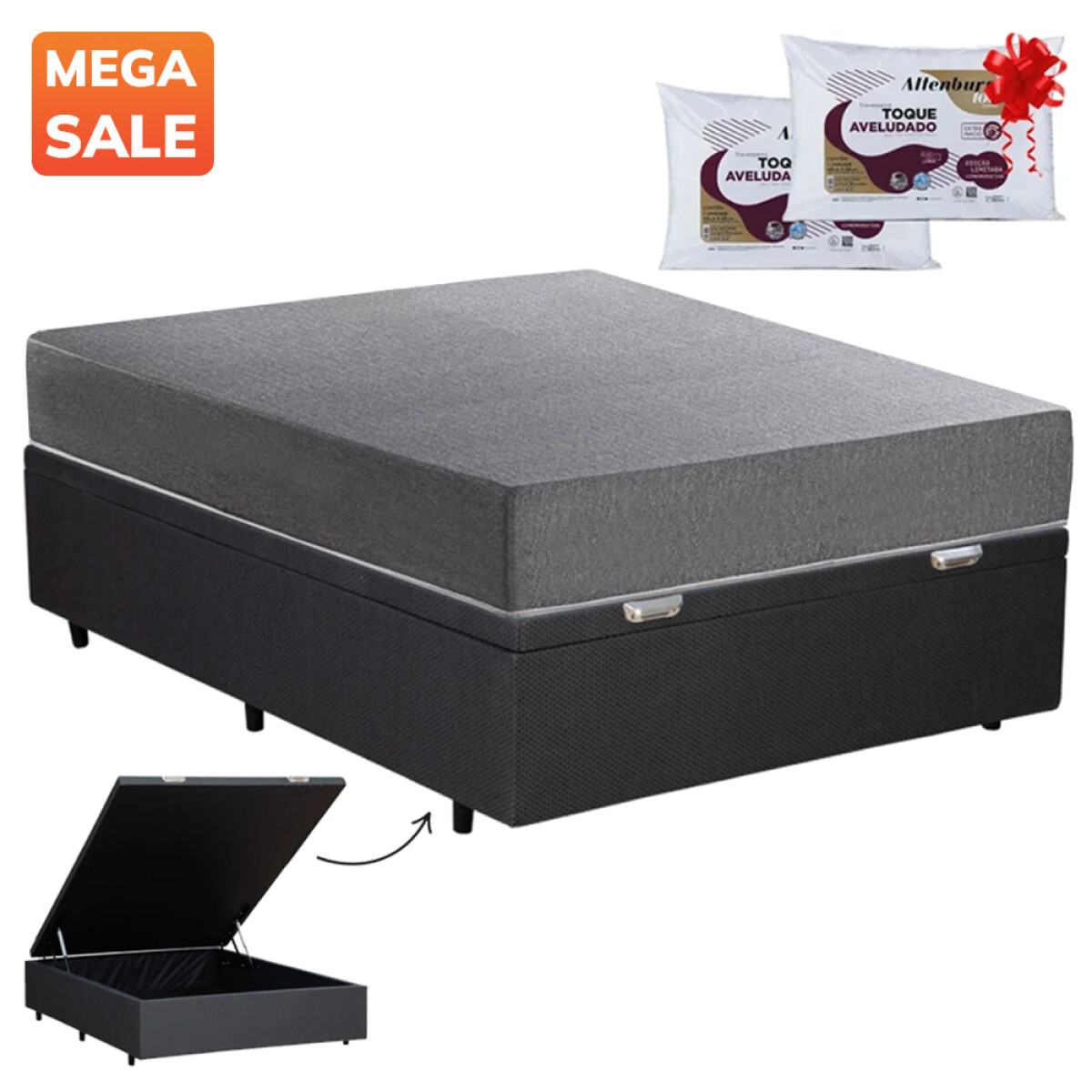 Box baúl + Colchón 2 plazas + 2 amohadas de regalo! 