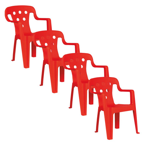 Set de Mesa 54x46cm y 4 Sillas infant Plást Resistente 40Kg Rojo