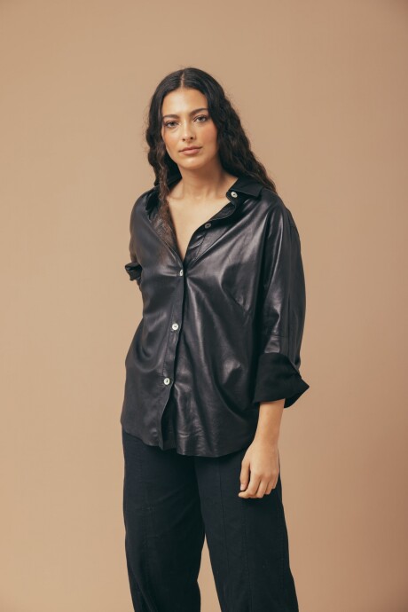 Leather Vila Shirt Negro