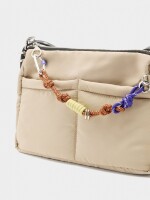 Bolso Bandolera De Nylon Con Colgante crudo