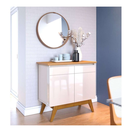 Aparador Buffet 2 Puertas Linea Manhattan Natural / Blanco