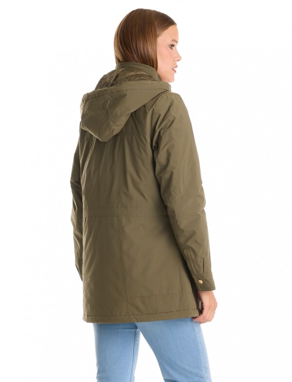 Gabardina Impermeable Bufanda OLIVA
