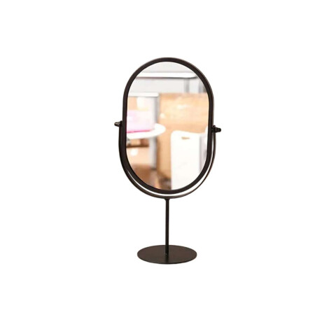 Espejo de tocador de metal con base negro Negro