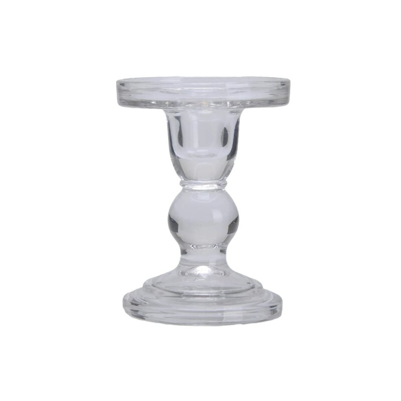 Candelabro Portavelas de Vidrio Transparente 11.5cm Candelabro Portavelas de Vidrio Transparente 11.5cm