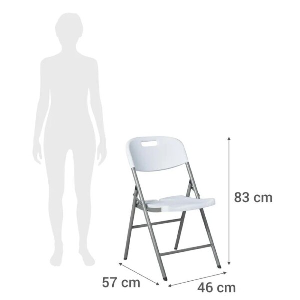 SILLA PLEGABLE REFORZADA PARA EXTERIOR - BLANCA SILLA PLEGABLE REFORZADA PARA EXTERIOR - BLANCA