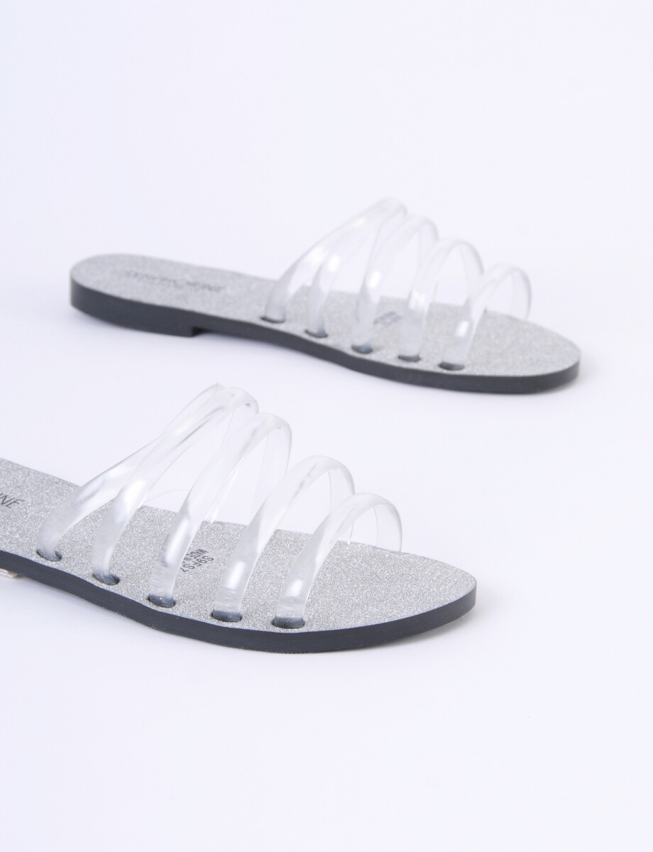 Sandalia plana en silicona - transparente 