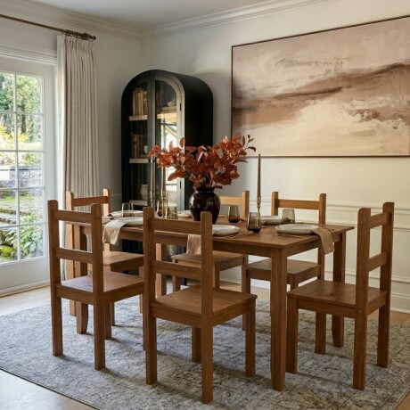 Juego de comedor 6 sillas Linea Naturale Roble