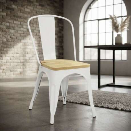 Silla Tolix Lumax Metálica Vintage Con Asiento De Madera Para Comedor Y Cocina Silla Tolix Lumax Metálica Vintage Con Asiento De Madera Para Comedor Y Cocina