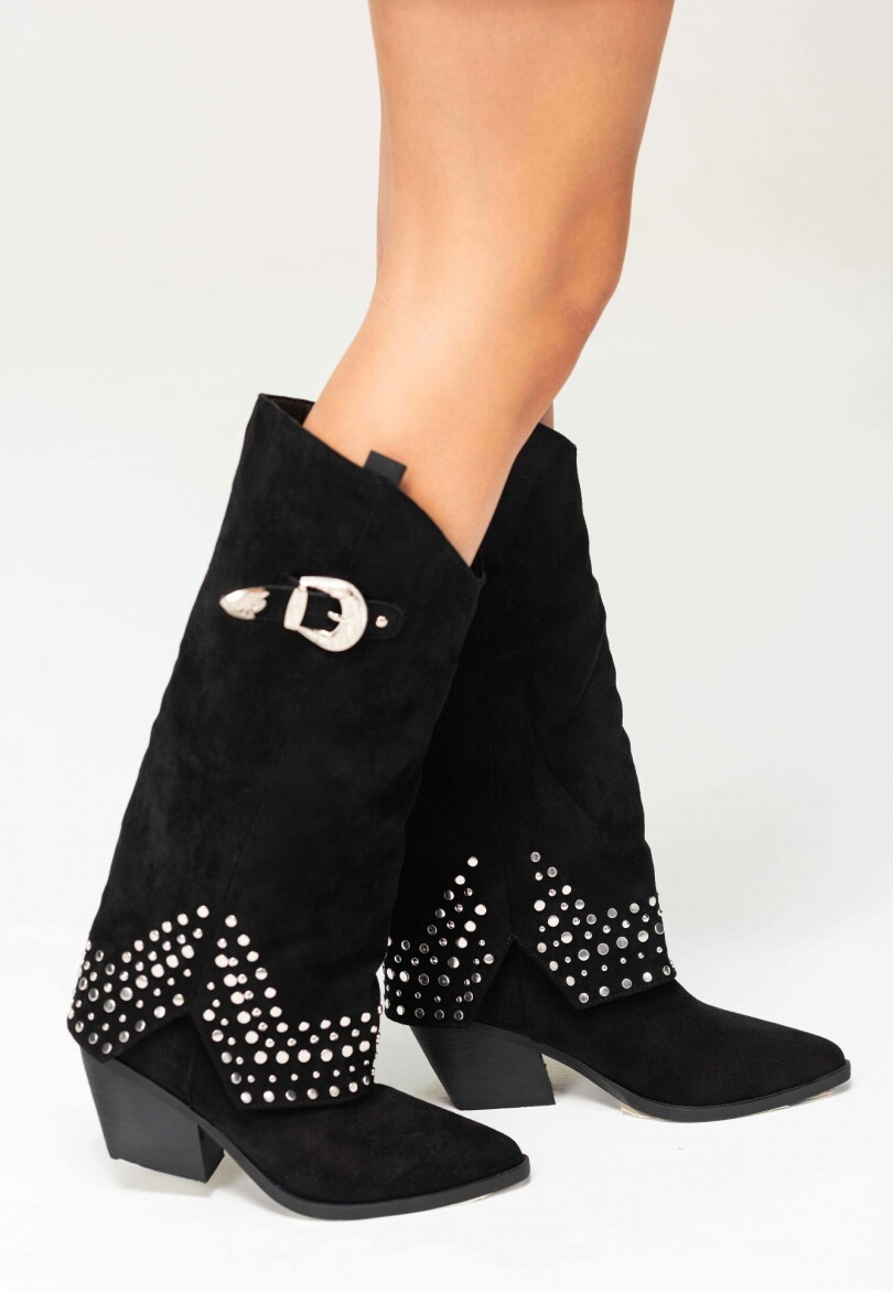 BOTA ALTA TACHA Negro