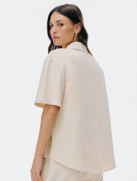 CAMISA DE MANGA CORTA BEIGE