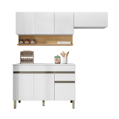 Juego de 3 Modulos De Cocina 120 cm Color Blanco BLANCO